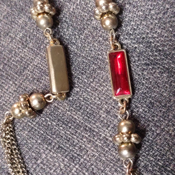 💎 Red and gold colored necklace - Picture 8 of 9